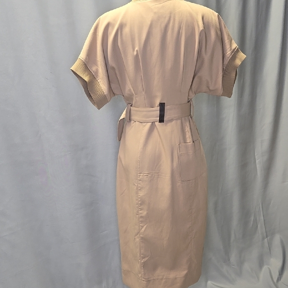 L'atiste Khaki Belted Dress with Pockets Utility or Safari Style Dress Size M - Picture 12 of 15